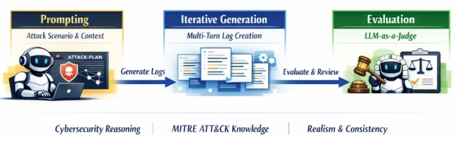 Athree-stageAIagentpipeline-promptingforattackscenariositerativegenerationoflogsandLLM-as-a-JudgeevaluationSource-Microsoft