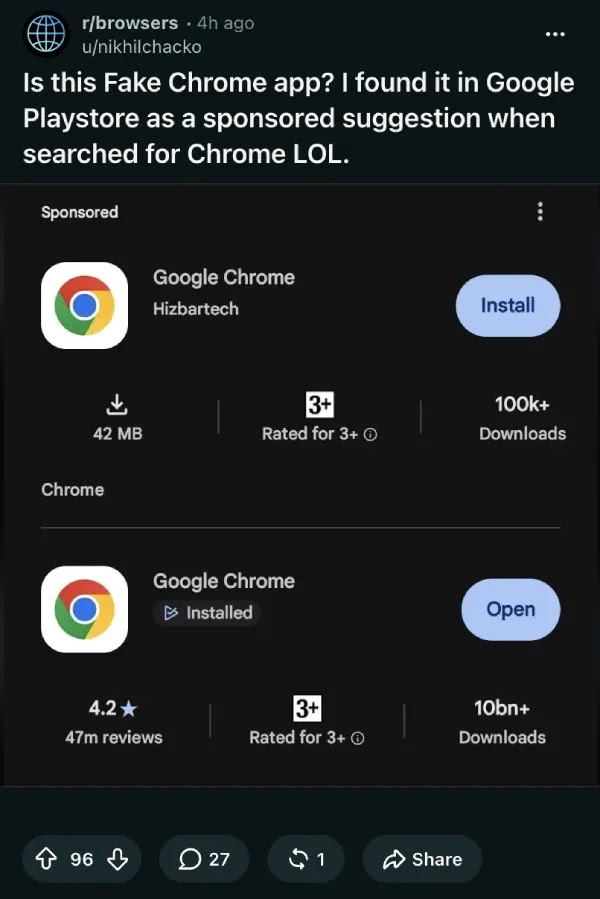 FakeChromeappsittingatthetopofthesearchresultsSource-PiunikaWeb