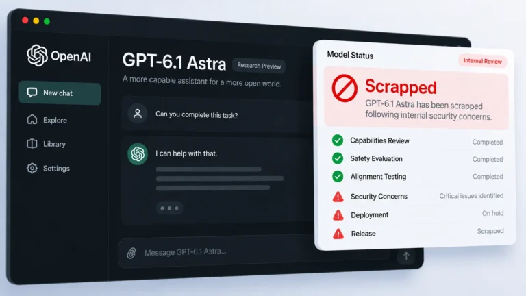 OpenAI Scrapped the New GPT-6.1 Astra Model Following Security Concerns