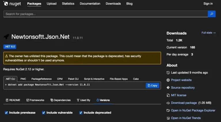 NewtonsofttJsonNetversion11011liveonNuGetSource-JFrog