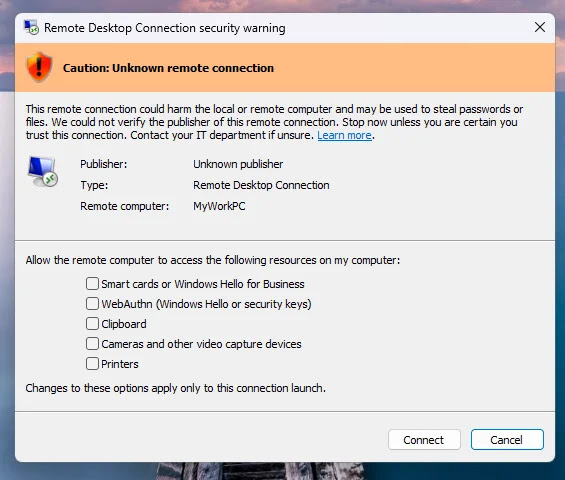 RDPWarning