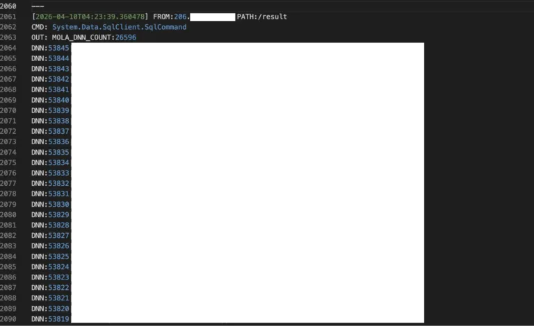 SnippetoftheC2logsshowing26596MJLAuserrecordsextractedfromthecompromisedsystemSource-Huntio