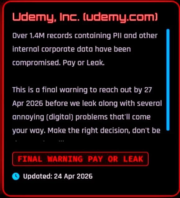 UdemyDataBreach