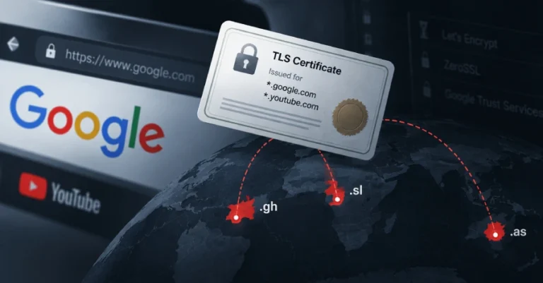 Attackers Hijack .gh, .sl, and .as Registries to Obtain Certificates for Google Domains