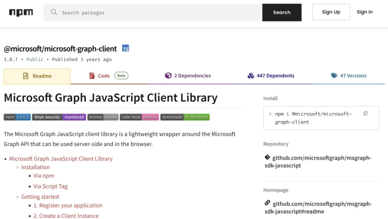 npmpackagemicrosoft-microsoft-graph-clientSource-Manifold