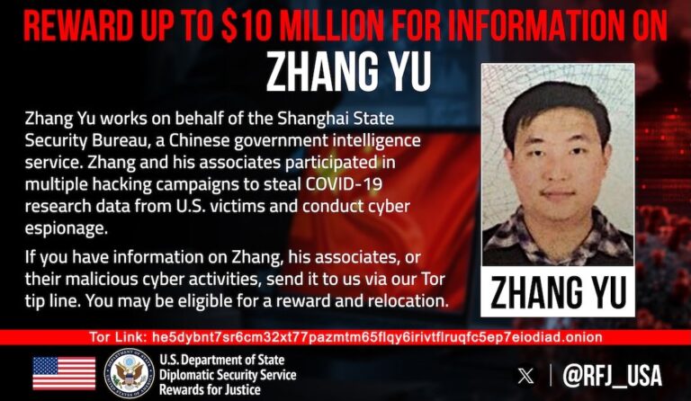 US posts $10 million reward for accused Chinese ‘Hafnium’ hacker